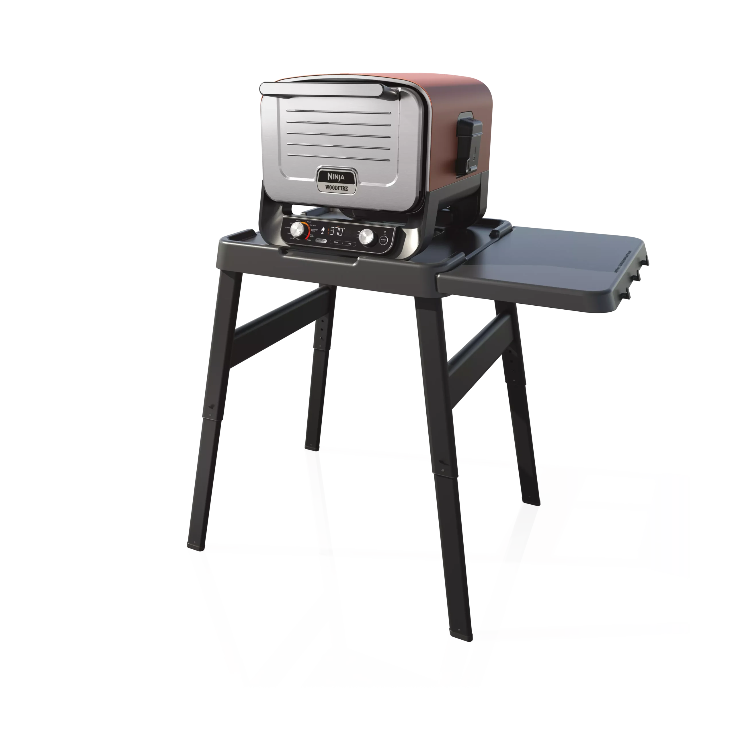 Ninja Woodfire Nastavitelný stojan se skládacím stolkem, Černý (Kompatibilní s OO101, OG701, OG751, OG850, OG901)