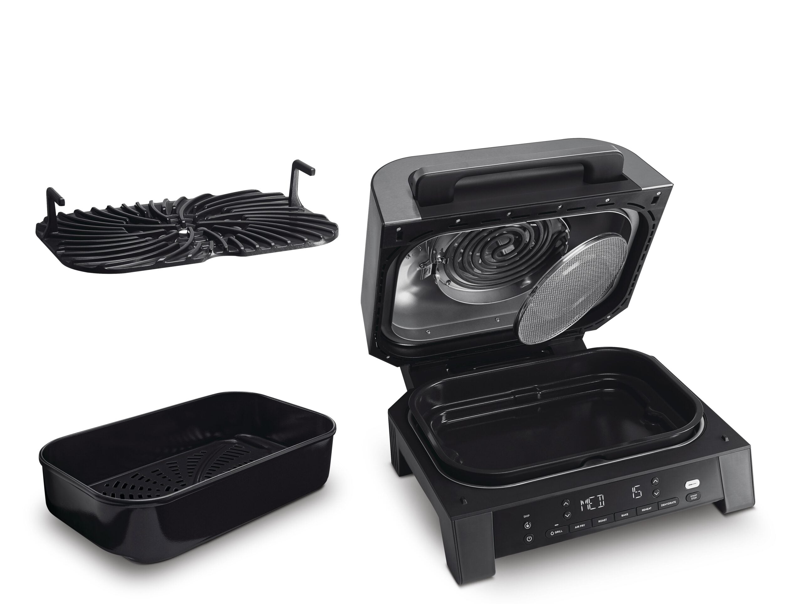 Ninja DG551EU Foodi Smart XL 6v1 Vnitřní gril a horkovzdušná fritéza s integrovaným teploměrem