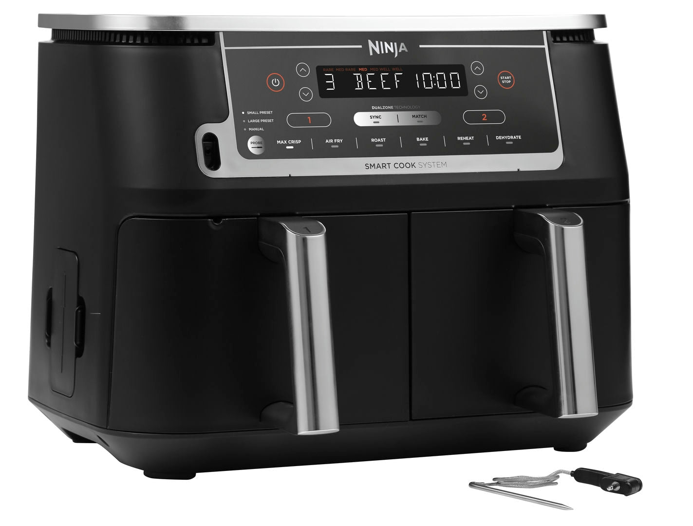 Ninja AF451EU Foodi MAX Dual Zone horkovzdušná fritéza 9,5L - S teploměrem