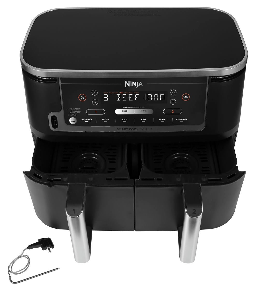 Ninja AF451EU Foodi MAX Dual Zone horkovzdušná fritéza 9,5L - S teploměrem
