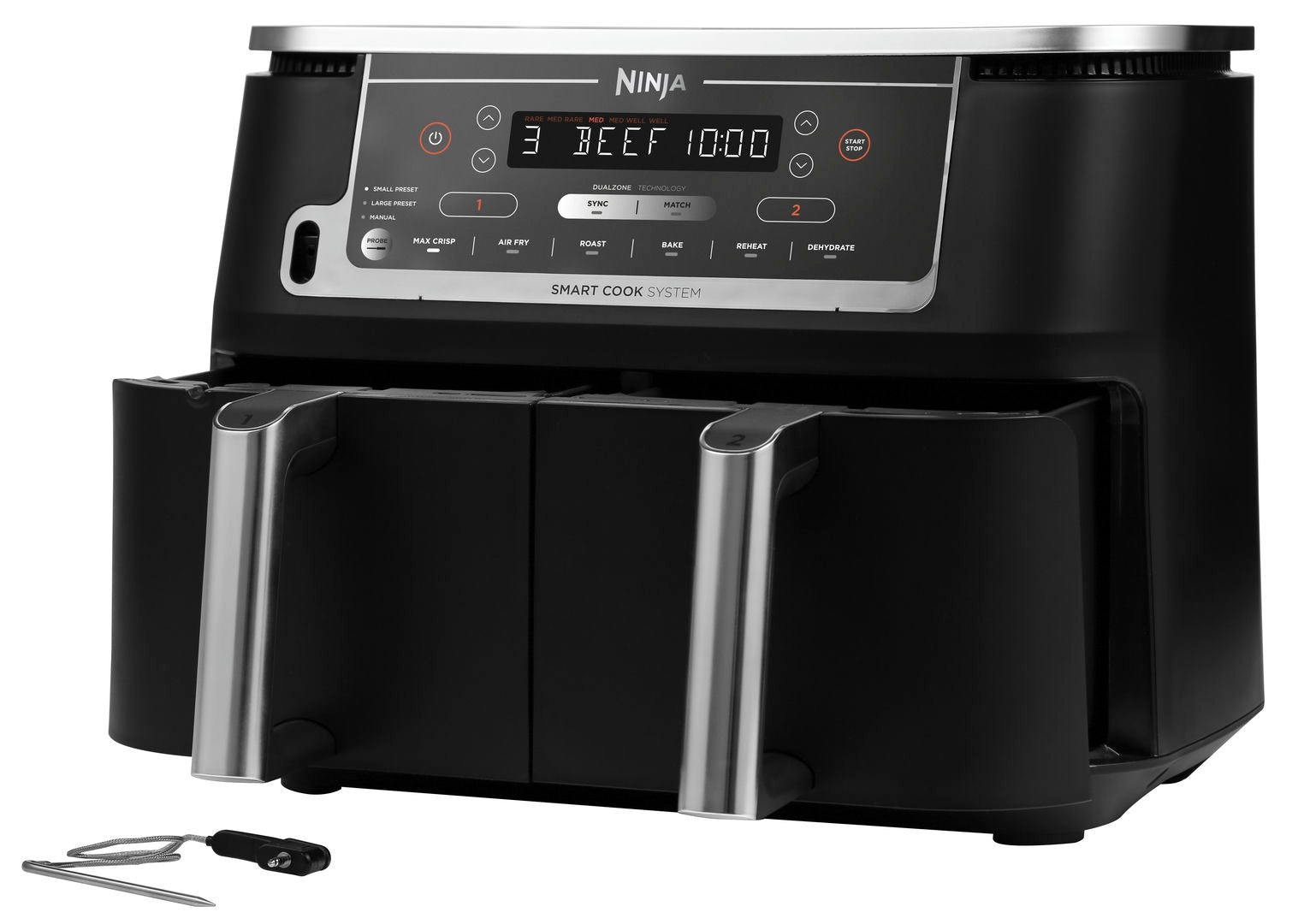 Ninja AF451EU Foodi MAX Dual Zone horkovzdušná fritéza 9,5L - S teploměrem