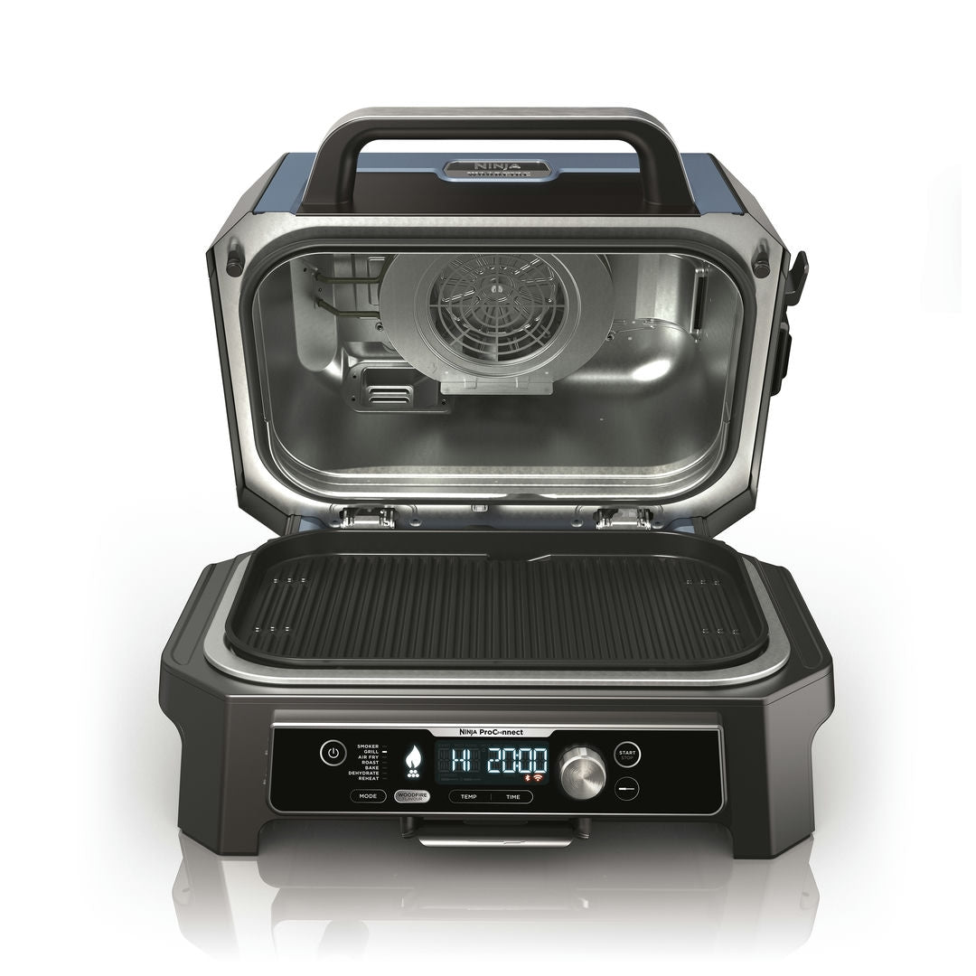 Ninja OG901EU Woodfire Pro Connect XL; Elektrický BBQ, Gril, Airfryer & Udírna; Venkovní; 45 cm x 31 cm