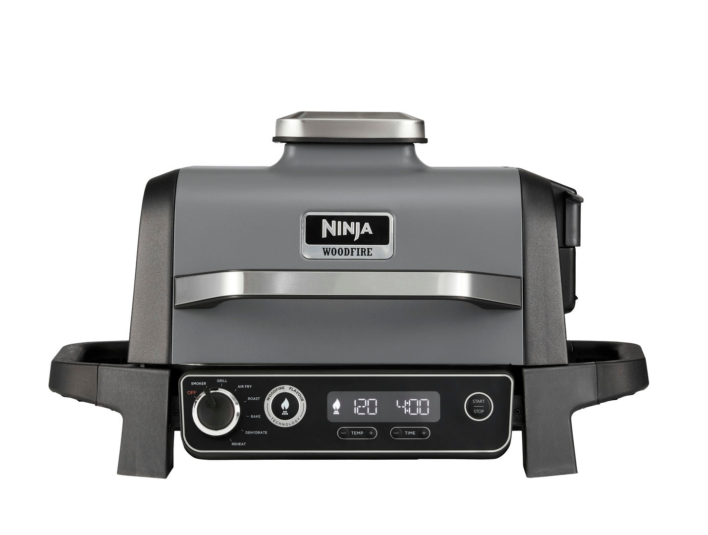 Ninja OG701EU Woodfire Elektrický BBQ, Gril, Airfryer & Udírna; Venkovní; 28 cm x 38 cm